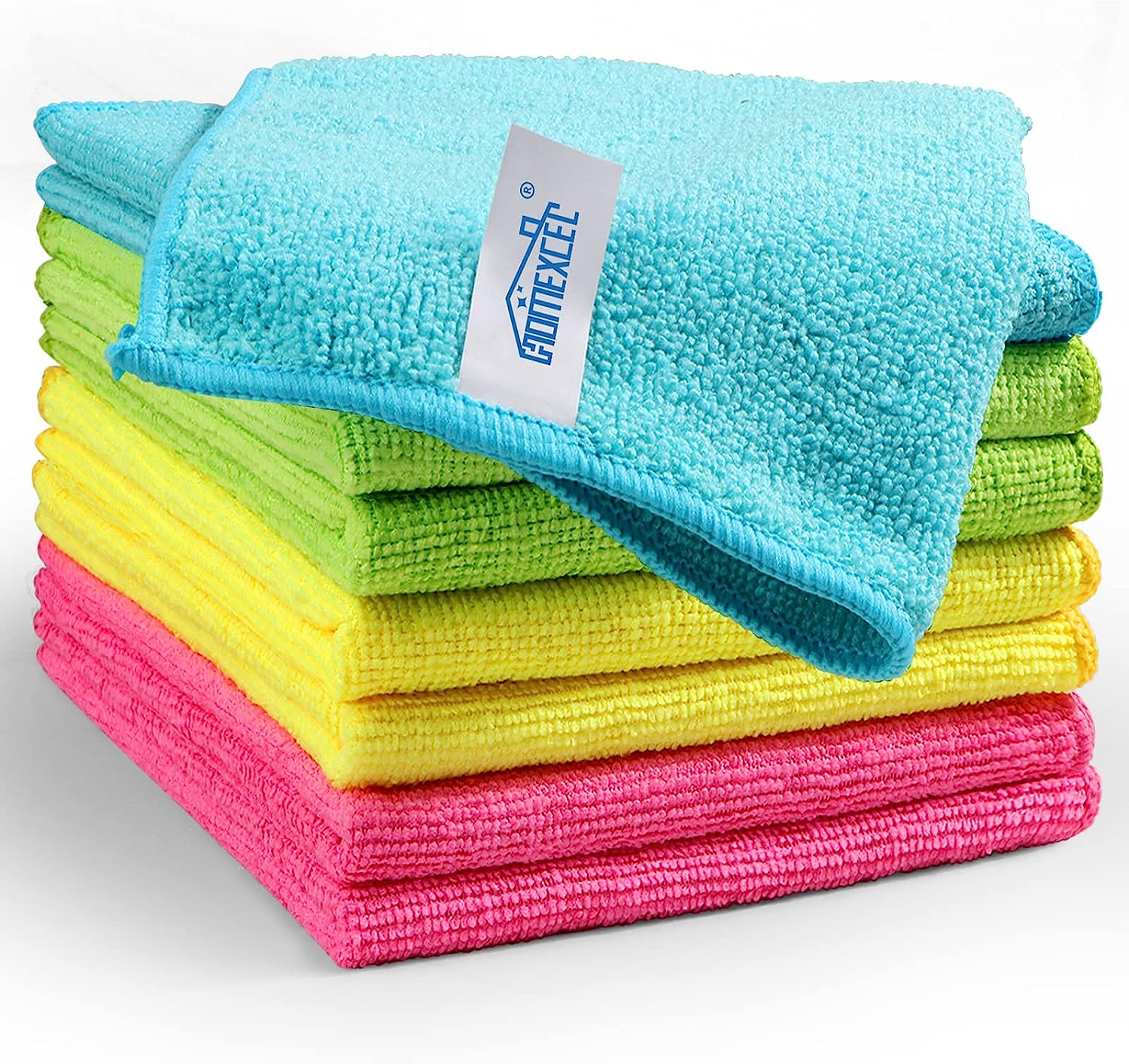 HOMEXCEL Microfiber Cleaning Cloth,12 Pack Cleaning Rag,Cleaning Towels with 4 Color Assorted,11.5