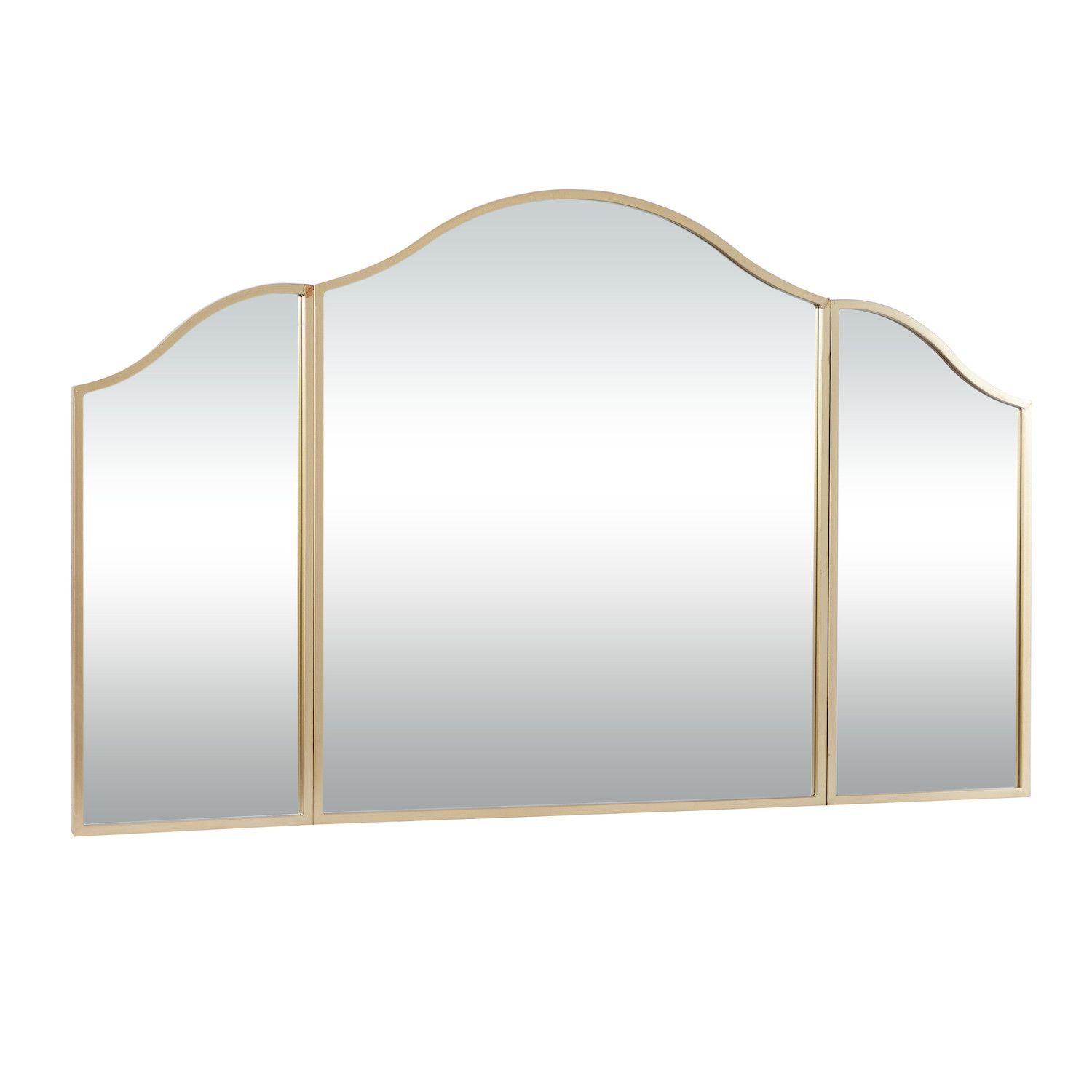 Stella and Eve Gold Metal Tri-Fold Wall Mirror