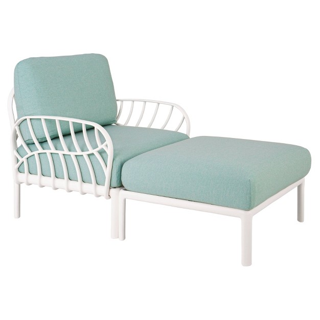 Laurel Outdoor Chaise Lounge With Cushion White seafoam Lagoon