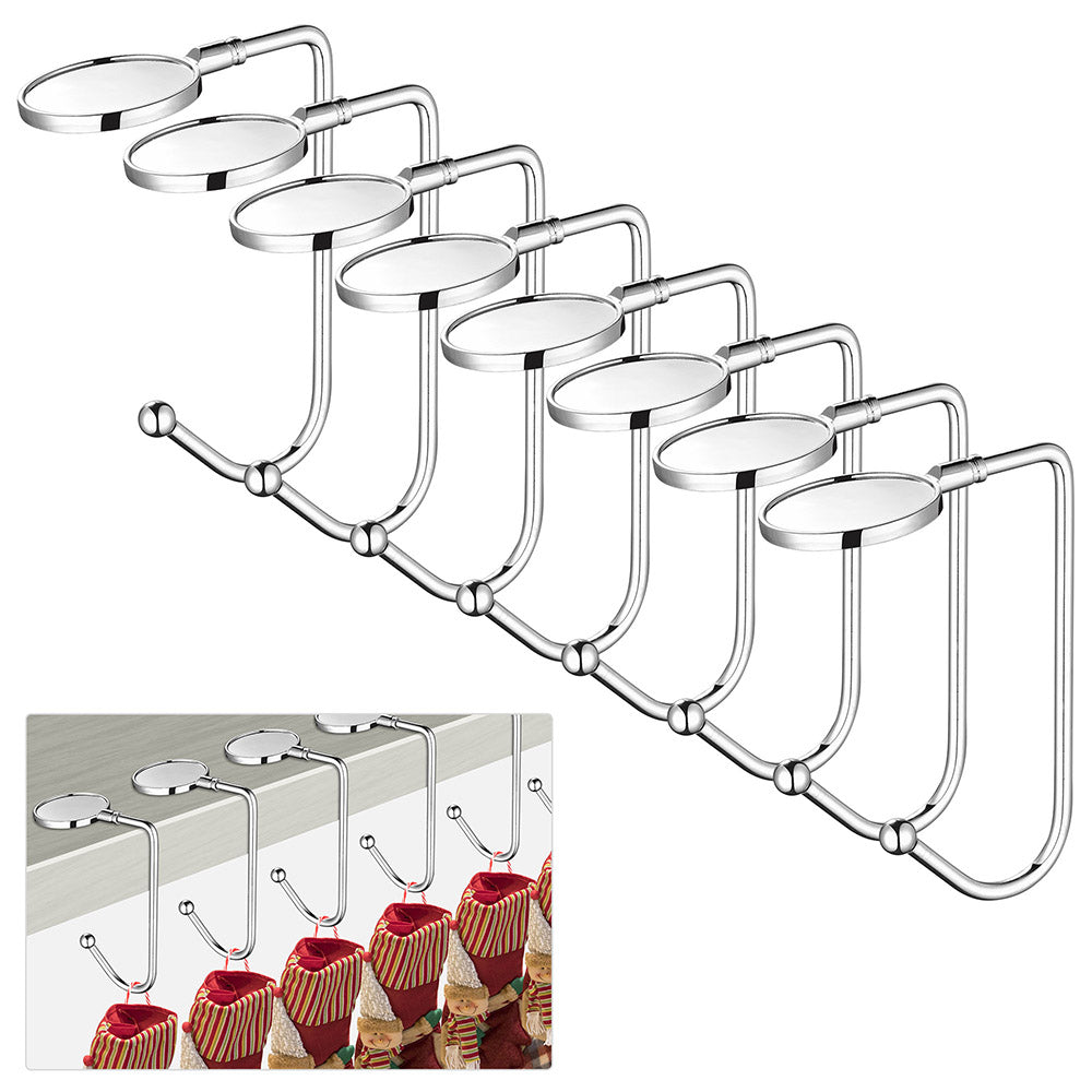 Yescom Christmas Fireplace Stocking Holders Stainless Steel Non-Slip 8 Pack