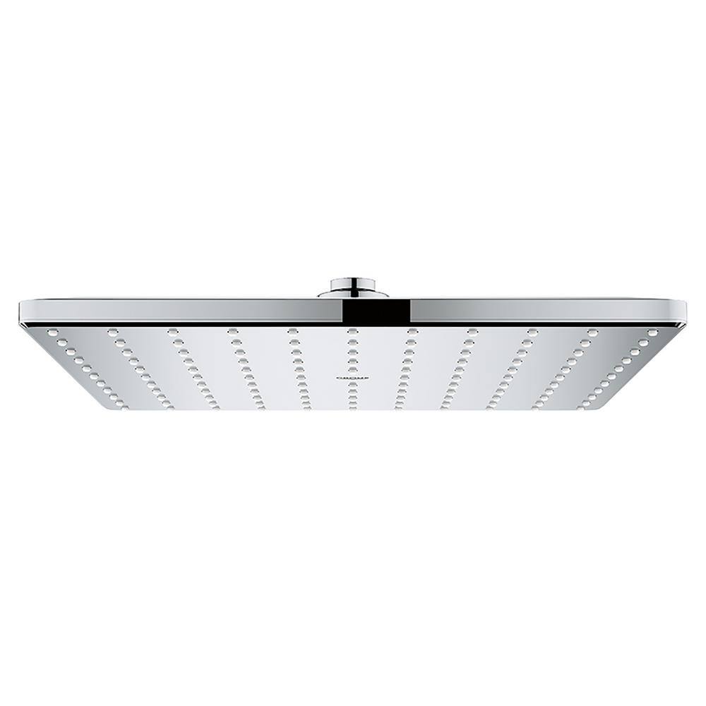 GROHE 1-Spray 12.2 in. Single Ceiling Mount Fixed Rain Shower Head in Starlight Chrome 26570000