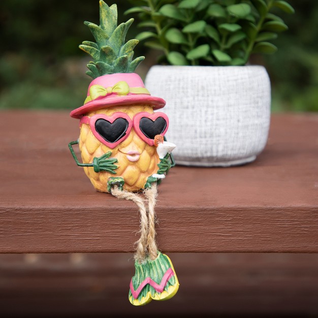 Tropical Girl Pineapple With Cocktail Outdoor Garden Statue