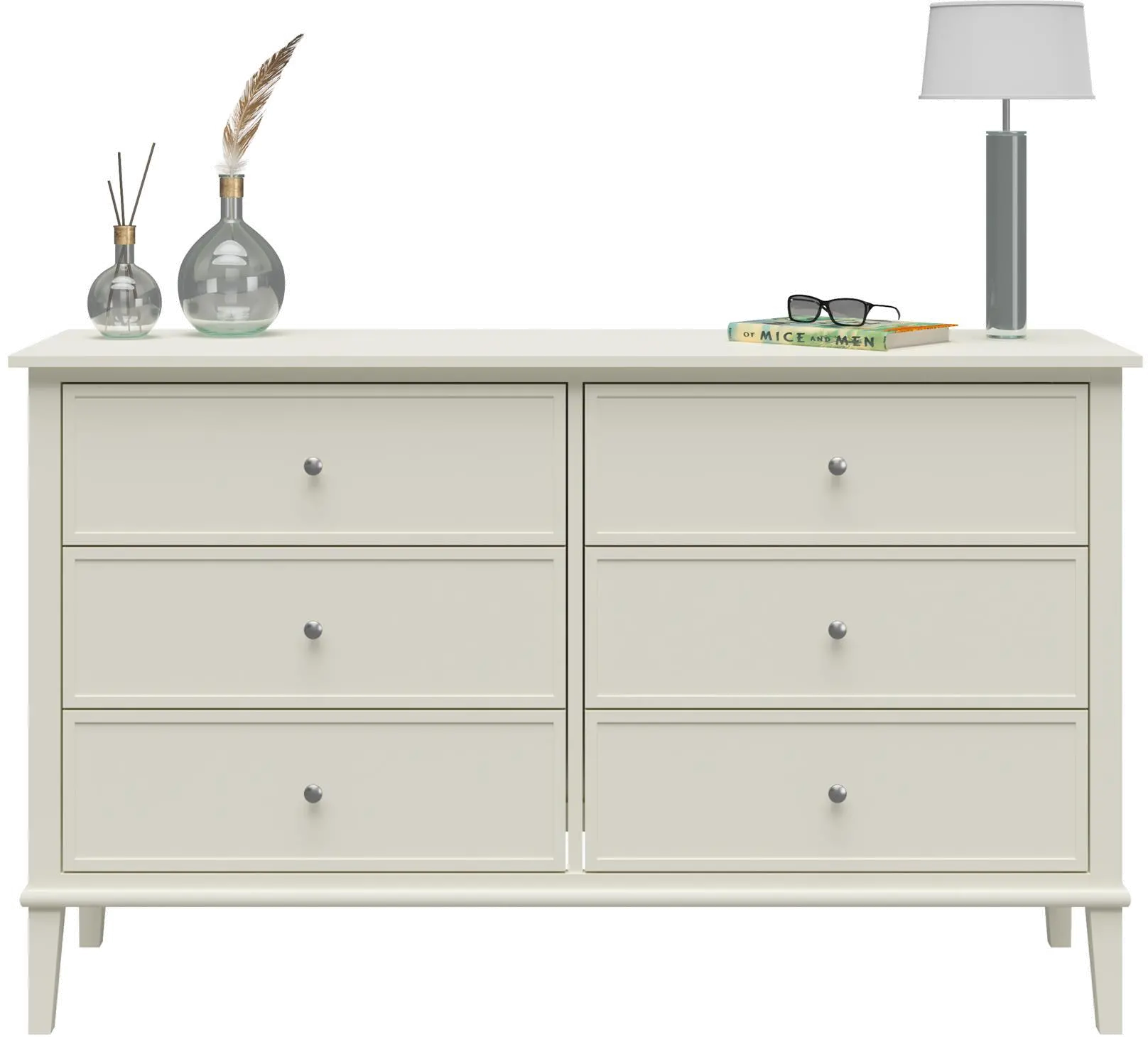 Franklin Transitional Soft White 6-Drawer Dresser