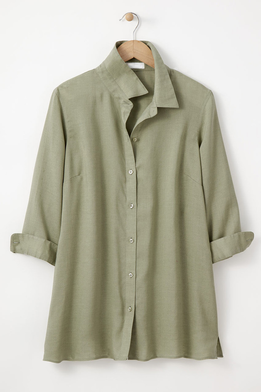 Easy-Care Linen Big Shirt