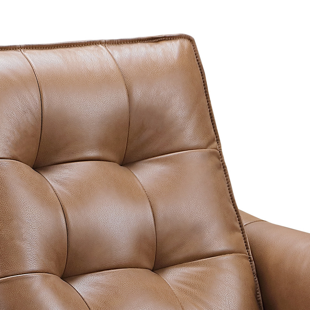 Elliot Leather Power Reclining Loveseat  Camel   Contemporary   Recliner Chairs   by Abbyson Living  Houzz