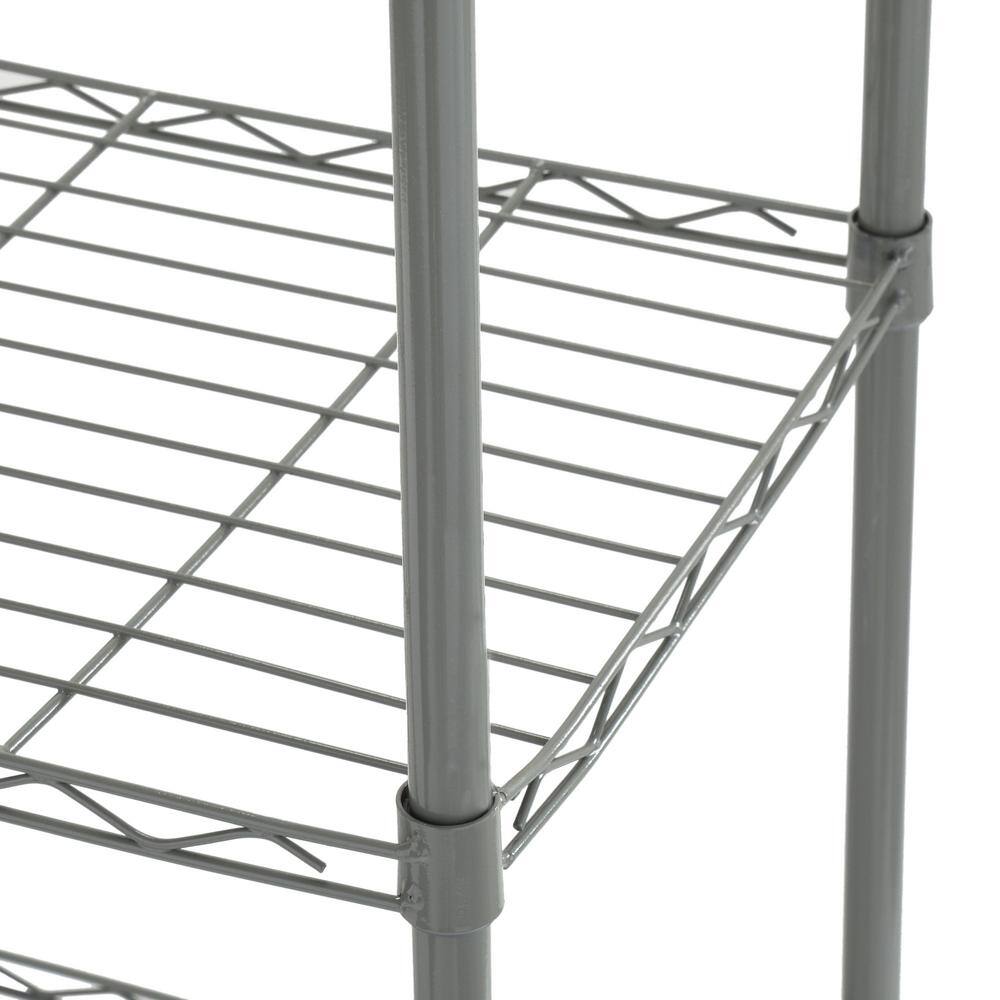 Home Basics Gray 3-Tier Metal Wire Shelving Unit (21 in. W x 32 in. H x 14 in. D) HDC51900