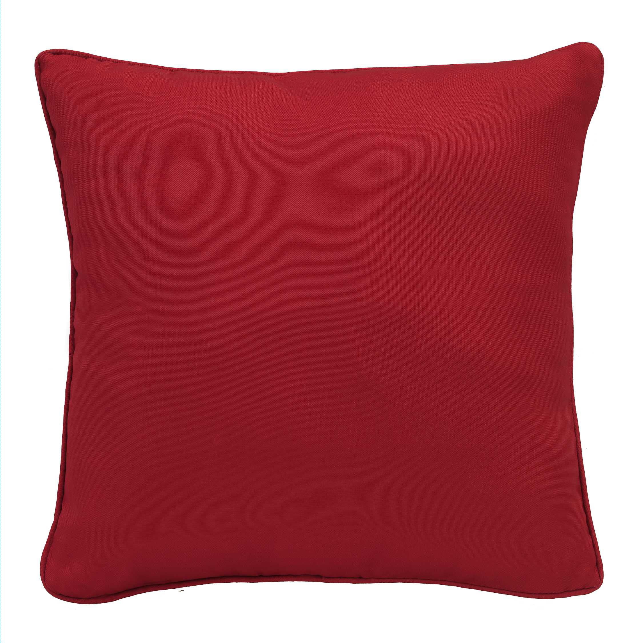 Outdoor Decor Ruby Red Toss Pillow, Solid Red, 18W x 18D x 5H