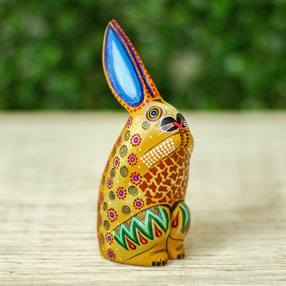 Novica Handmade Magical Rabbit Wood Alebrije Figurine