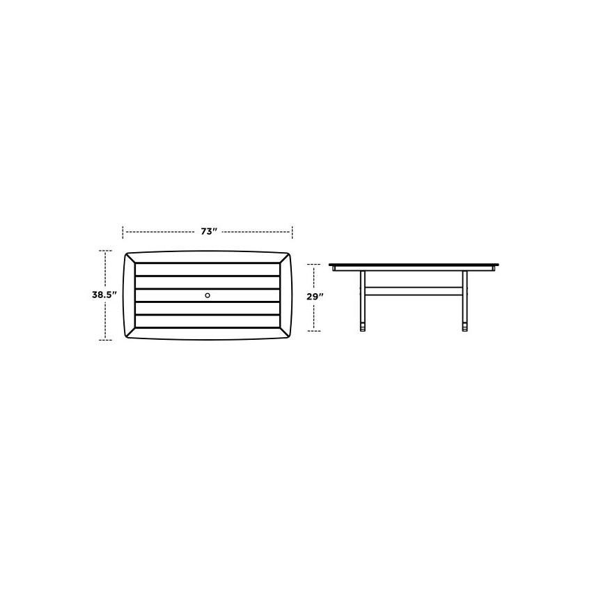 POLYWOOD La Casa Cafe 7 Piece Rectangular Dining Set