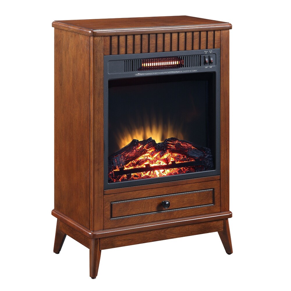 Indoor Hamish Fireplace in Walnut Finish storage table