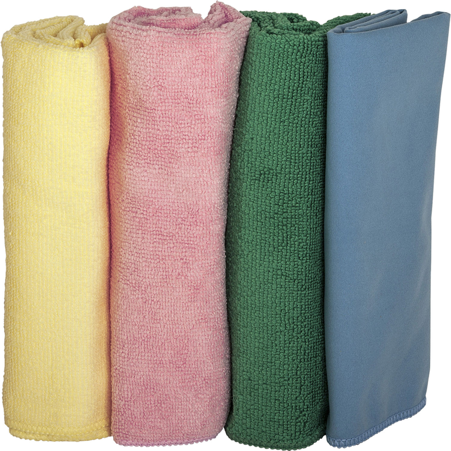 Color-coded Microfiber Cleaning Cloths by Genuine Joe GJO48261CT