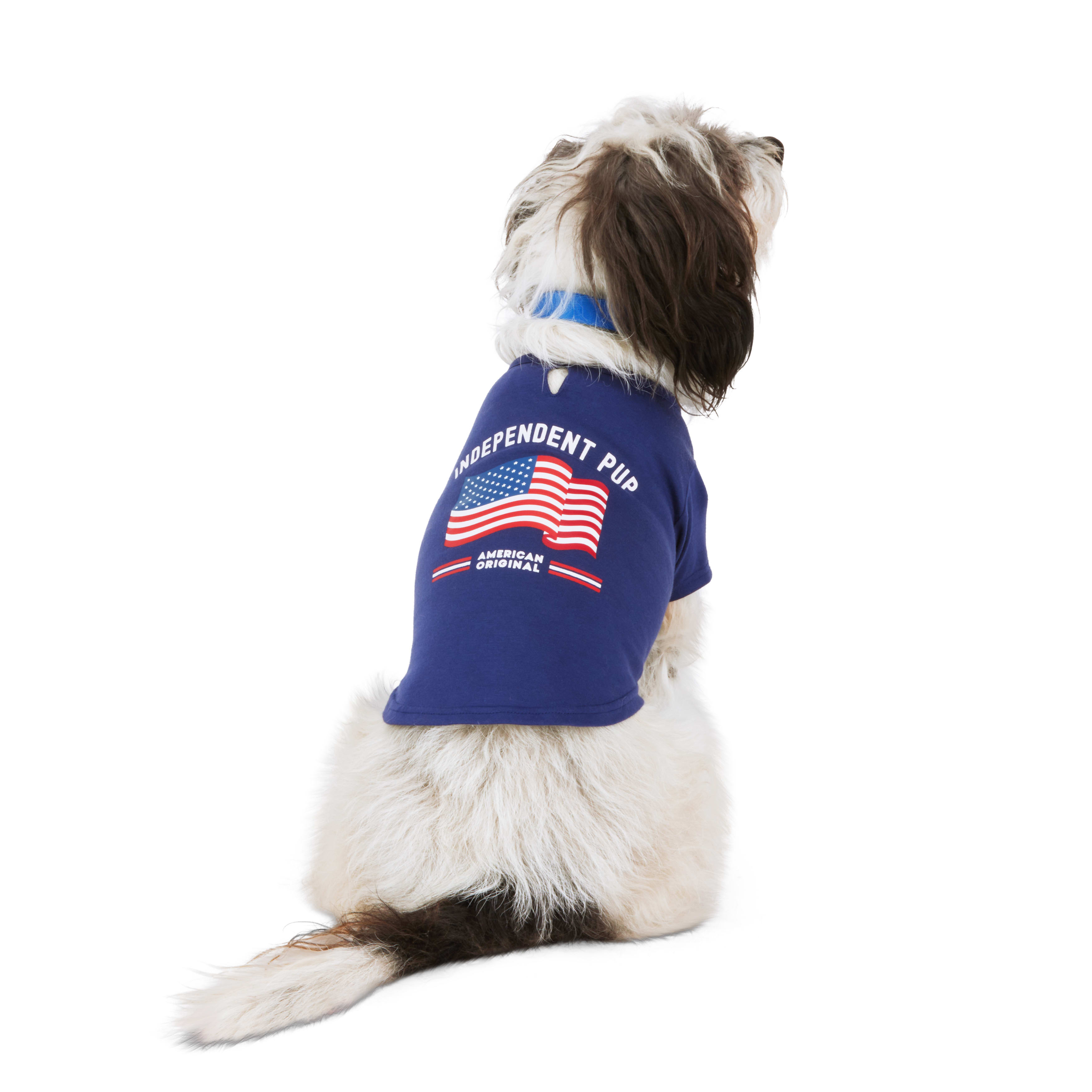 YOULY Navy Flag Tee for Dogs， X-Small