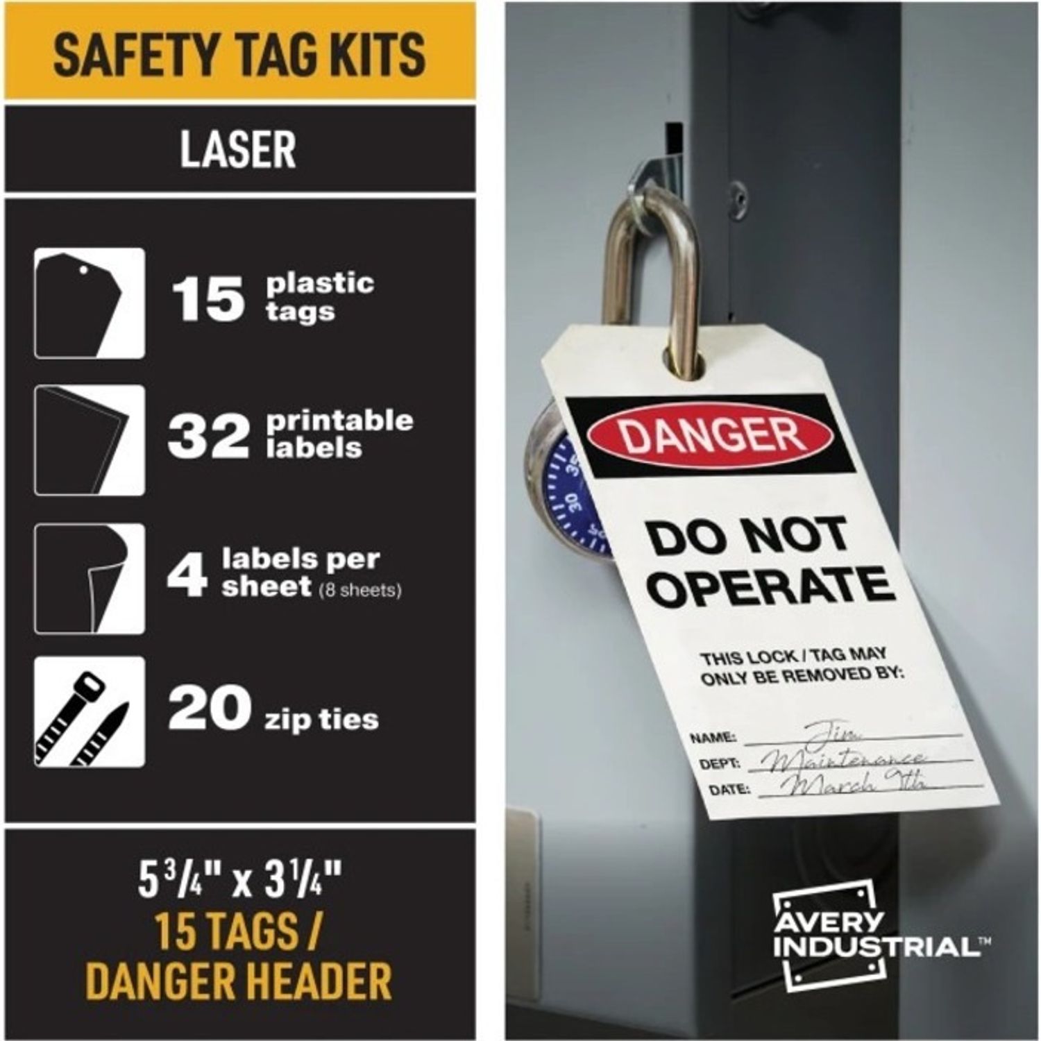 UltraDuty Hazard Warning Tag Kit by Avery AVE62404