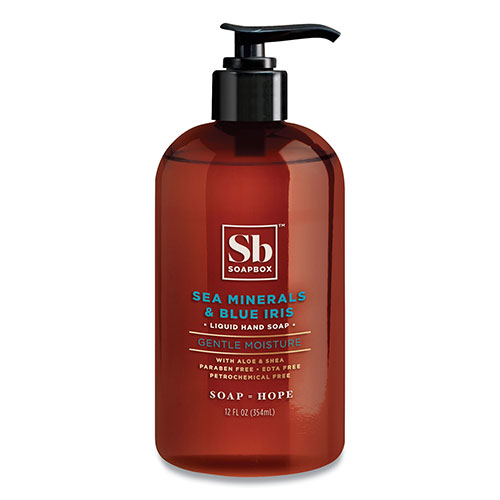 Soapbox Hand Soap | Sea Minerals and Blue Iris， 12 oz Pump Bottle | SBX77148EA