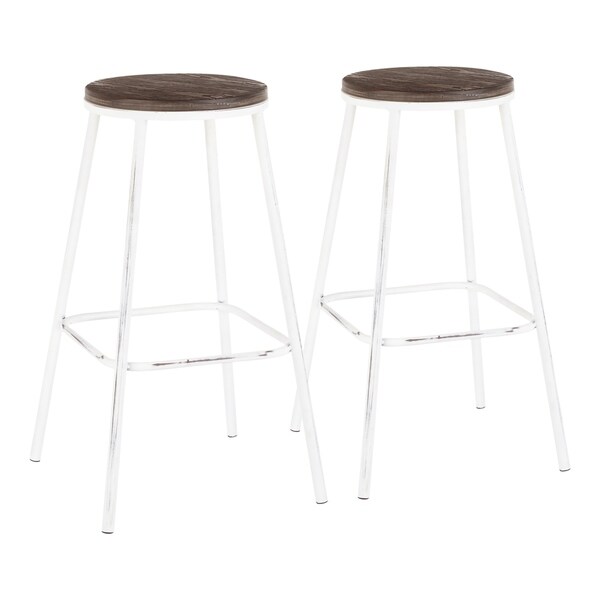 Carbon Loft Barton Industrial Round Bar Stool (Set of 2)