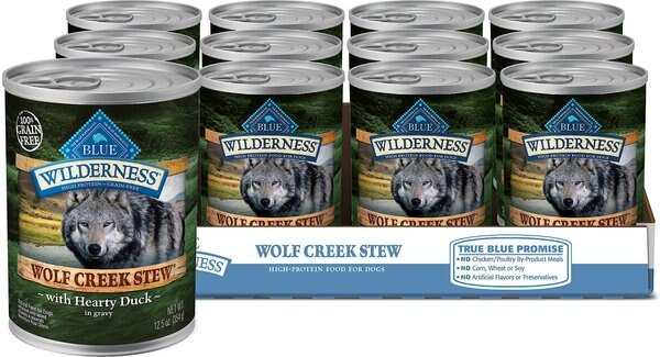 Blue Buffalo Wilderness Wolf Creek Stew Hearty Duck Stew Grain-Free Adult Canned Dog Food