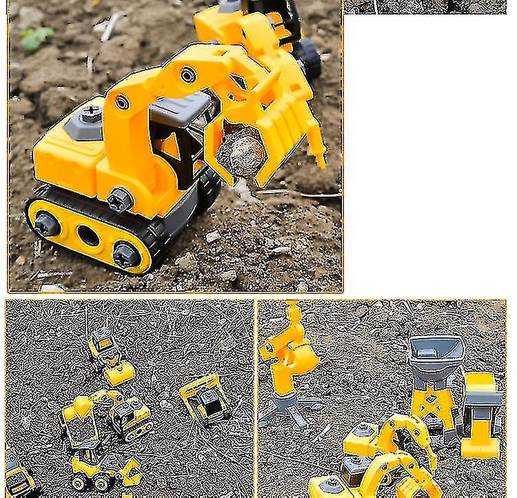 Aowear Diy Disassembly And Assembly Engineering Vehicle Toy Children's Assembled Screw Excavator Boy Toy Car Style 22