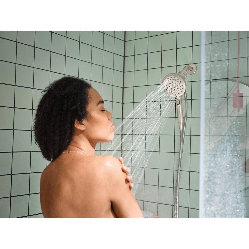 MOEN Verso Magnetix 8-Spray Patterns with 1.75 GPM 5 in. Wall Mount Handheld Shower Head Infiniti Dial in Brushed Nickel 220H2EPSRN