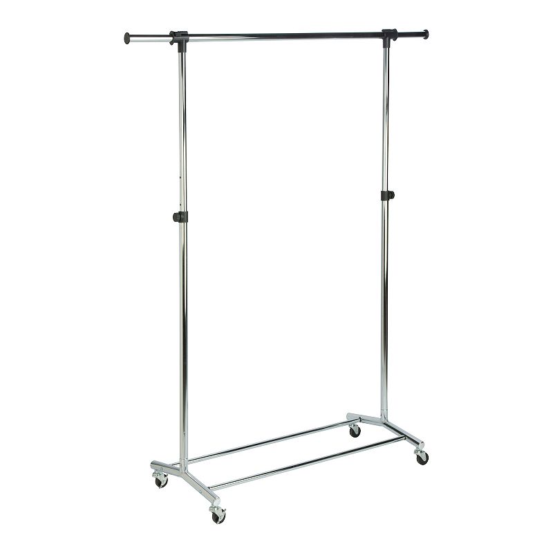 Honey-Can-Do Adjustable Rolling Chrome Clothes and Garment Rack