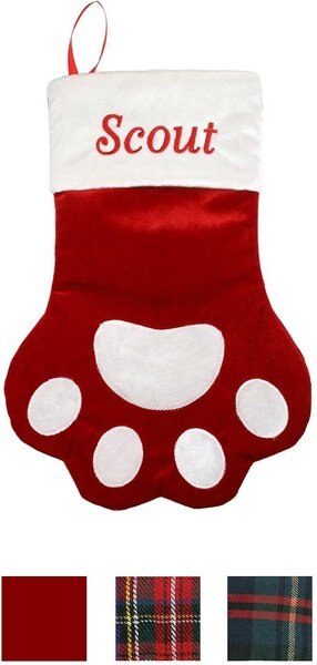 Frisco Paw Holiday Personalized Dog and Cat Stocking