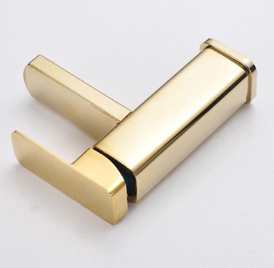 1pc Bathroom Basin Sink Tap Mixer Brushed Gold Stainless Steel Deck Mounted Single Hole And Cold Water Square Faucet