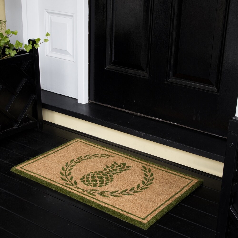 Erin Gates by Momeni Park Pineapple Hand woven Natural Coir Doormat   1'6\