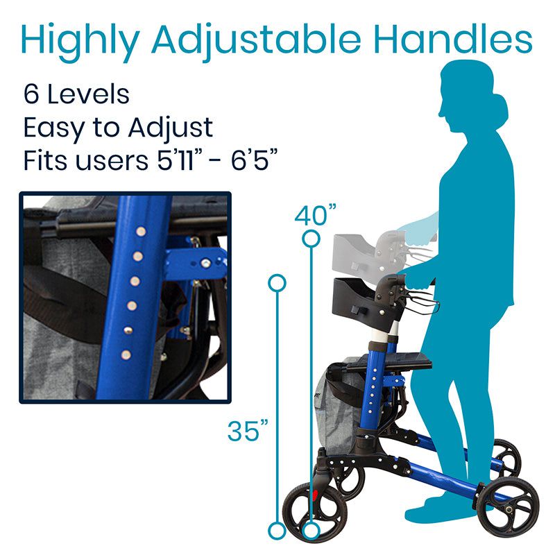 Vive Health Foldable Lightweight Rollator Series T For Seniors