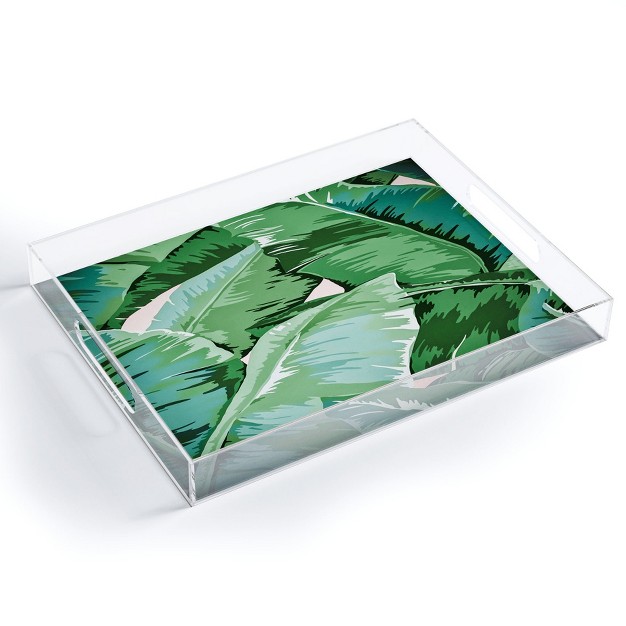 Gale Switzer Banana Leaf Grandeur Ii Acrylic Tray Deny Designs