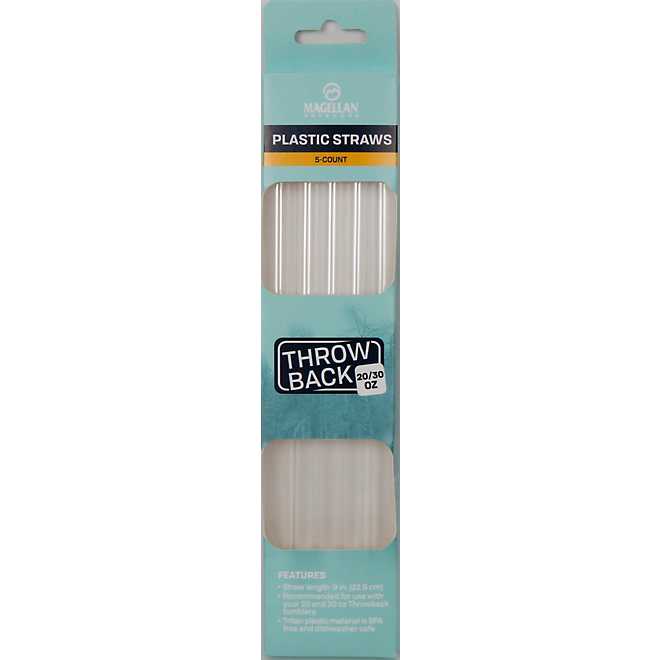 Magellan Outdoors Reusable Throwback Tumbler Straws 5-Pack