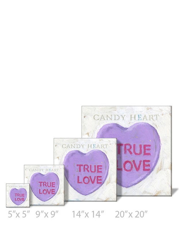 Sullivans Darren Gygi Purple Candy Heart Canvas Museum Quality Giclee Print Gallery Wrapped Handcrafted In Usa