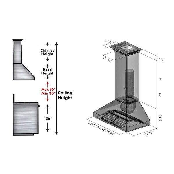 ZLINE Convertible Vent Wall Mount Range Hood in Stainless Steel