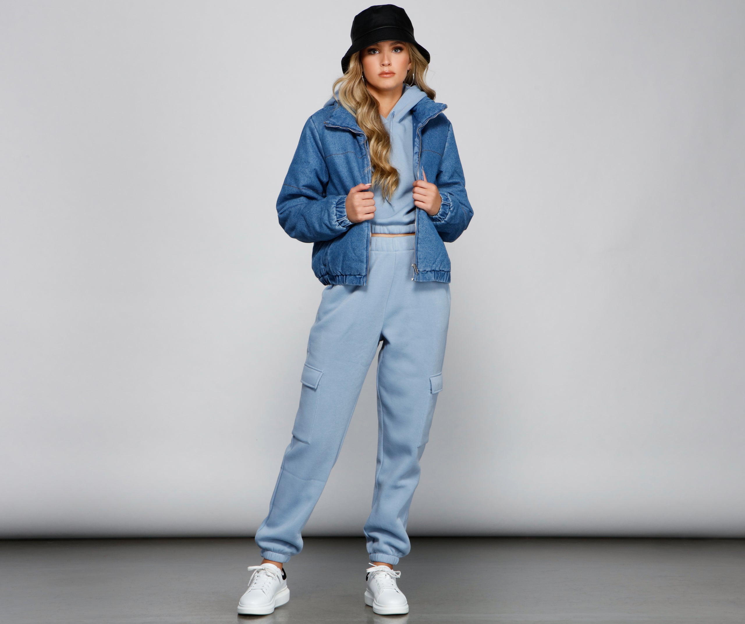 Stylish Layers Denim Puffer Jacket