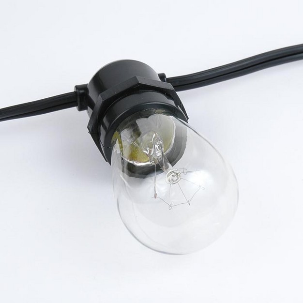 Novelty Lights Edison Outdoor String Lights With 25 In line Sockets Black Wire 37 5 Feet