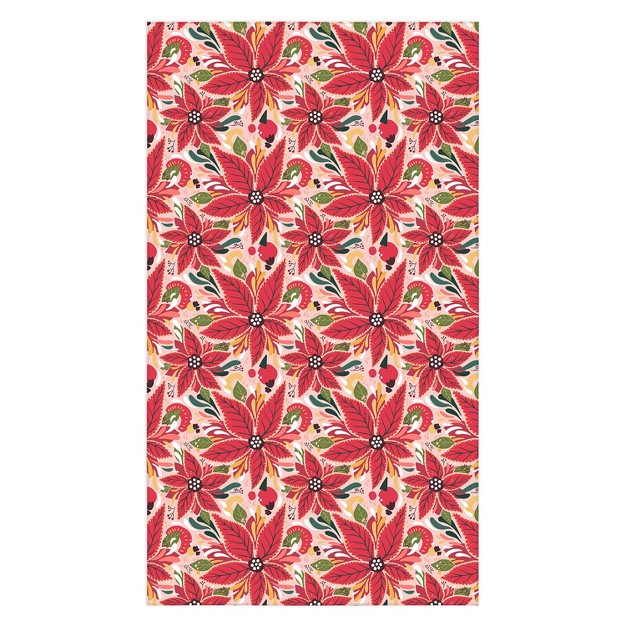 Avenie Abstract Floral Poinsettia Red Tablecloth deny Designs