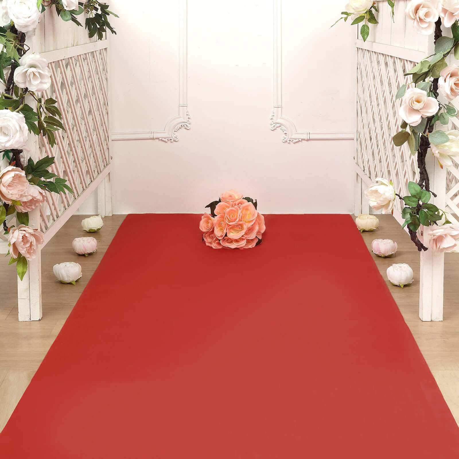 Hollywood Red Carpet Runner for Party, Red Rayon Wedding Aisle Runner 3ftx100ft