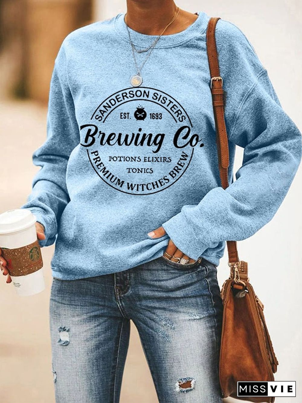 Women's Funny Halloween Sanderson Sisters Brewing Co. Casual Sweatshirt