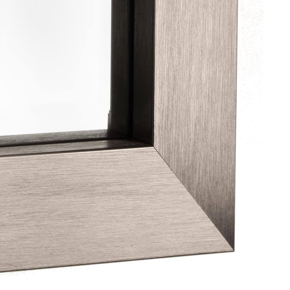 Deco Mirror 28 in. W x 40 in. H Framed Rectangular Beveled Edge Bathroom Vanity Mirror in Brush Nickel 6200