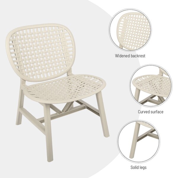 3 Pieces Hollow Design Retro Patio Table Chair Set All Weather Conversation Bistro Set Outdoor