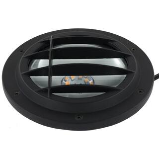 Hampton Bay Low Voltage 500 Lumens Black Outdoor Integrated LED In Ground Well Light WeatherWaterRust Resistant 62999