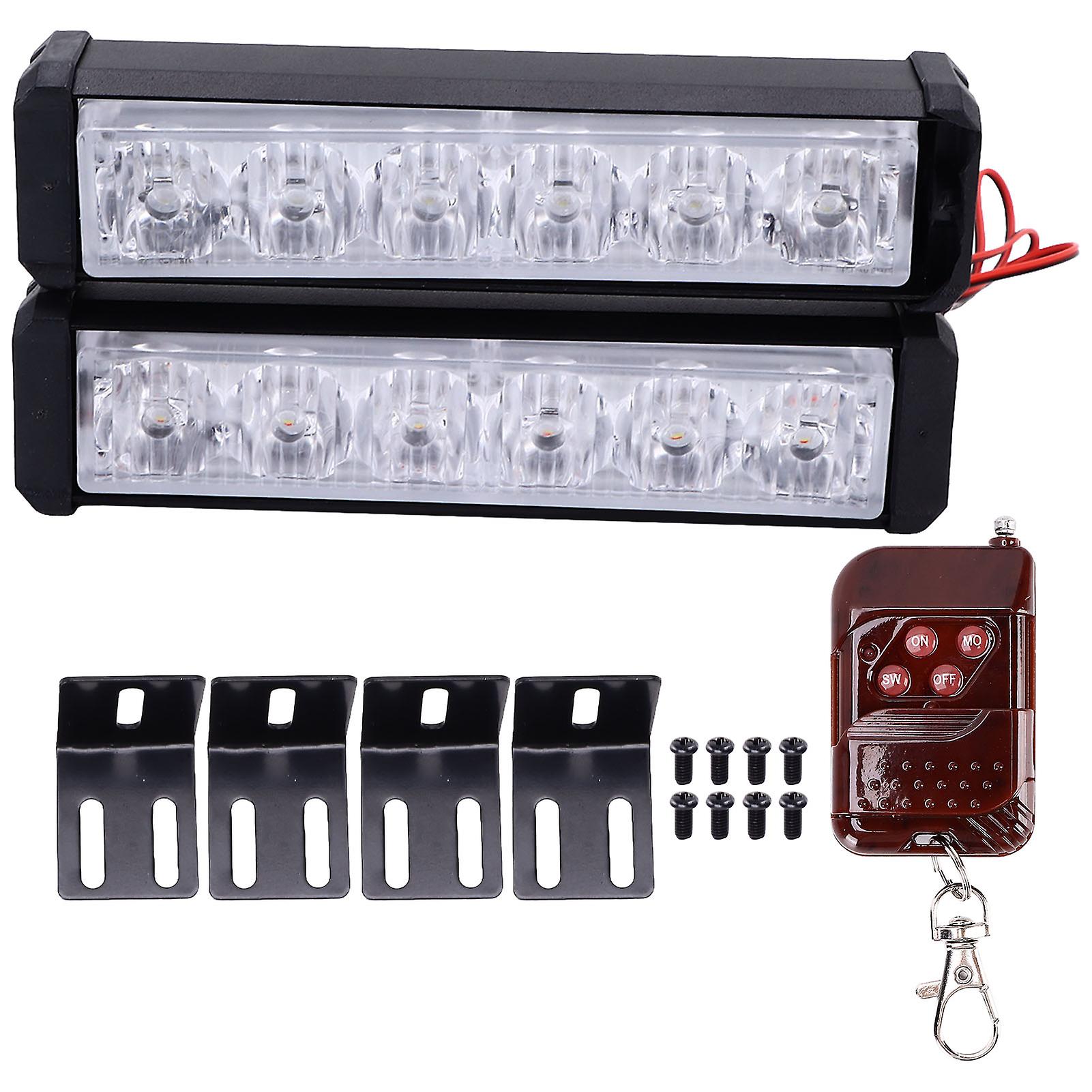 2pcs Cob Warning Strobe Flash Light 6leds Red Blue White Lighting Universal For Motorcycles Atvs Trucks Dc12v24v