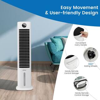 Costway 42 in. Oscillating Portable Air Cooler 3- in-1 Cooling Tower Fan with 9H Timer Remote ES10164US-WH