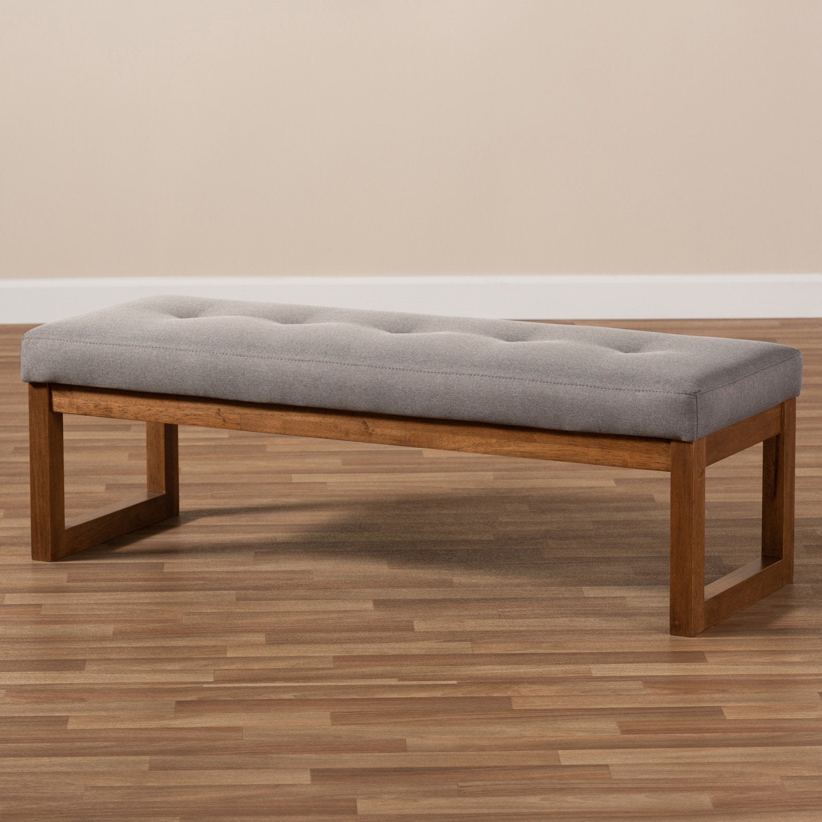 Baxton Studio Caramay Modern and Contemporary Upholstered Wood Bedroom Bench