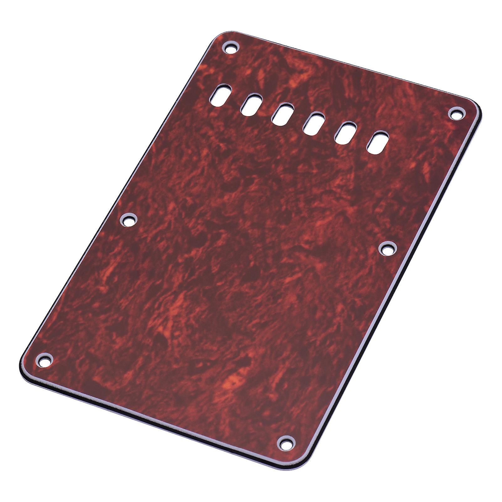 6 Holes 3-ply Guitar Backplate Tremolo Back Cover Replacement For St Electric Guitar Red  Tortoise Shell