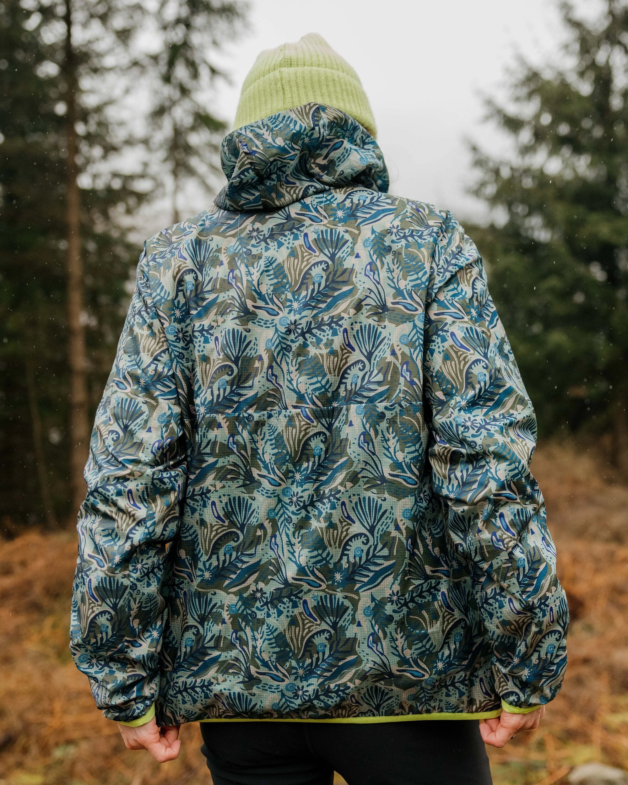 Viento Recycled Windshell Smock - Abstract Seaweed Pistachio