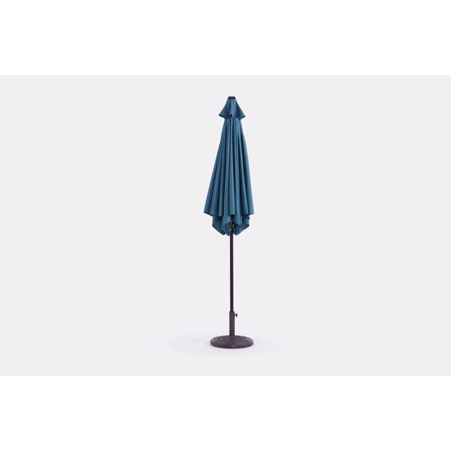 Living Accents Hattington 9 ft. Tiltable Blue Market Umbrella