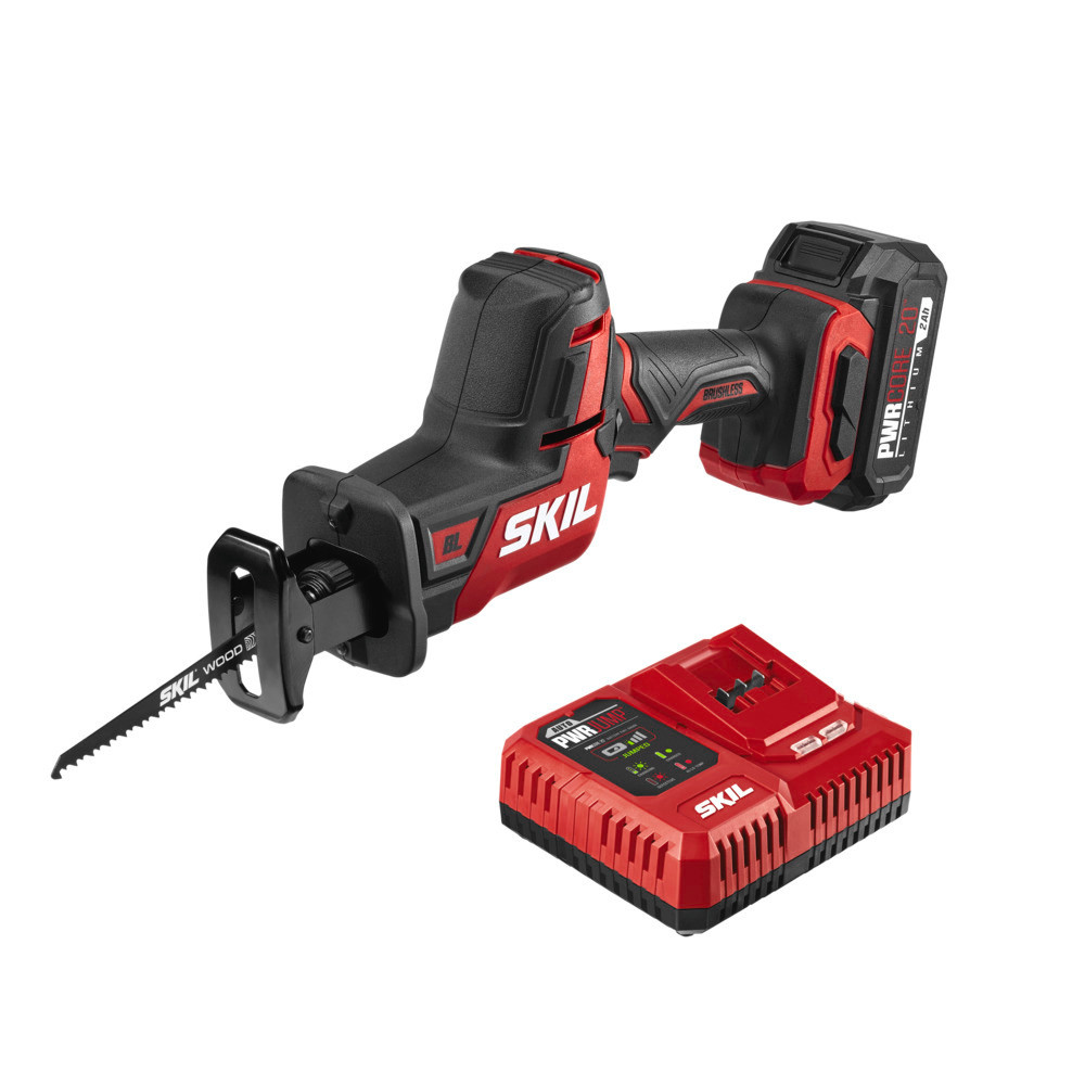 Skil PWRCORE 20 Brushless 20V Compact Reciprocating Saw Kit ;