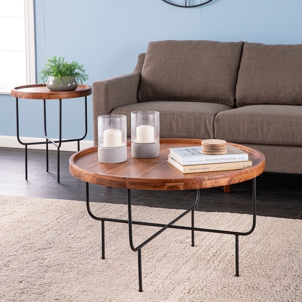 SEI Furniture Marisong Solid Acacia Wood Round Coffee Table