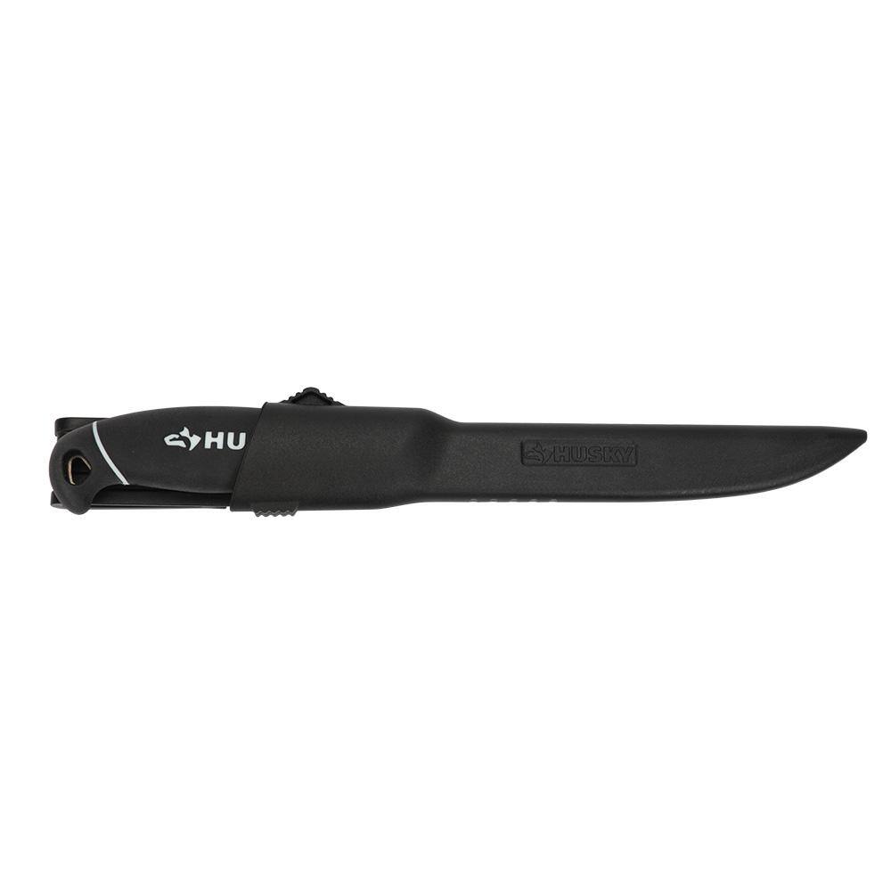 Husky 6 in. Stainless Steel Serrated Fixed Blade Knife with Sheath 58485