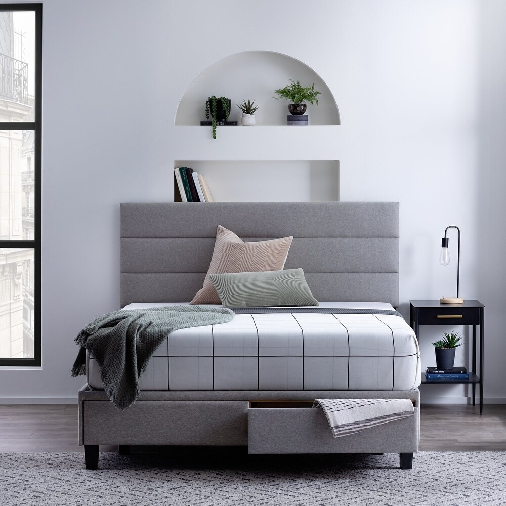 Brookside Upholstered Bed with Horizontal Channel Tufted Headboard and Storage Drawers