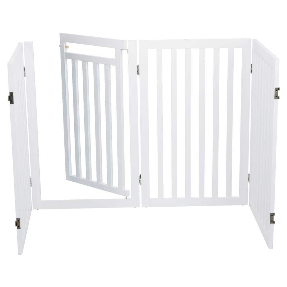 TRIXIE White Pet Gate Wooden 4-Panel Configurable Pet Gate 39363